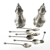 A small pair of silver sifters, height 8cm,