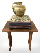 A 20th century teak drop leaf table, width 62 cm extended,