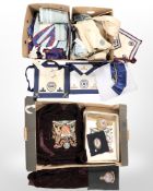 A collection of Masonic regalia.