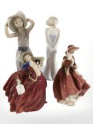 Two Royal Doulton figures, 'Autumn Breezes', HN1934, 'Top O' The Hill', HN1834,