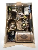 Several contemporary jewellery boxes and contents including bead necklaces, bangles, earrings,