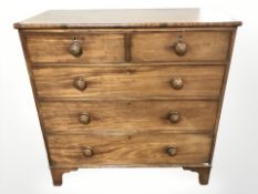 A Victorian mahogany five drawer chest, 107 cm x 57 cm x 109 cm.