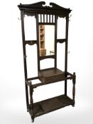 A late Victorian oak hall stand,