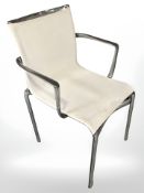 A chrome framed chair