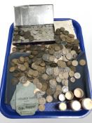 A large quantity of Victorian and later pennies, Elizabeth II sixpences, etc.