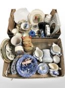 Assorted 20th century ceramics, Delft items, Paragon tea china, Poole vase, etc.