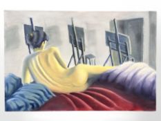 Derek Wilson (1955-2024) : Reclining nude study, oil on canvas, 78 cm x 52 cm.