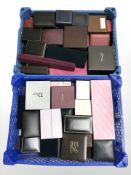 Two crates of jewellery boxes