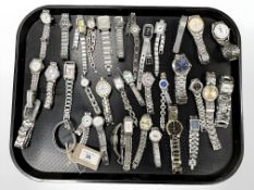 Approximately thirty five wristwatches, miscellaneous makes, in varying states of repair.