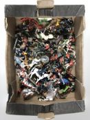 Assorted die cast, metal and plastic figures of soldiers, cavalry,