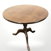 A George III style mahogany tripod occasional table, height 51 cm.