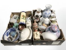 Assorted 20th century oriental vases and other ceramics.
