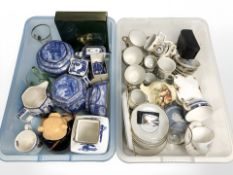 A group of Ringtons caddies and other china, Royal Albert Old Country Roses oval dish,