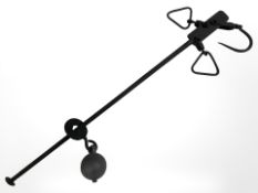 A wrought iron balance scale, length 94 cm.