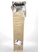 An 1800mm x 320mm metallic finish radiator, in packaging.