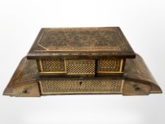 A Tunbridge style parquetry jewellery box,