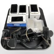 Two iPhone 5S phones, further two iPhone 7s, other electricals including flexi light, phone cases,