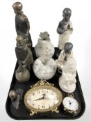 A group of Soul Journeys and other contemporary figurines, quartz timepieces, etc.