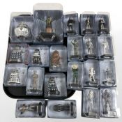 A collection of Eaglemoss Doctor Who figurines, all boxed.