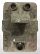 A cast iron railway sleeper, width 36 cm.