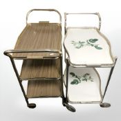 Two 20th century serving trolleys.