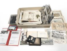 A quantity of 20th century postcards, various 19th century and later ephemera and publications,
