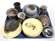 A group of 20th century Scandinavian studio pottery wares and table wares.