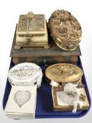 A group of contemporary decorative caskets and trinket boxes.
