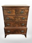 A George III style mahogany five drawer chest, 84 cm x 42 cm x 121 cm.