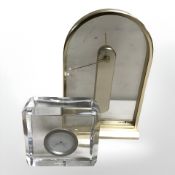 A Jasper Conran for Waterford Crystal quartz mantel time piece,