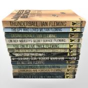 Thirteen Ian Fleming James Bond novels, published by Pan Books, circa 1960s / 70s.