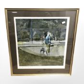 After Eileen Hogan (Born 1946- ) Man in a hat, colour print, signed in pencil and numbered 36/70,