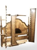 A Frank Hudson stained and inlaid hardwood 5' bed frame