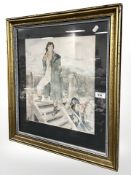 F Barnard (19th century) Robespierre ascending the guillotine, watercolour, signed and dated 1882,