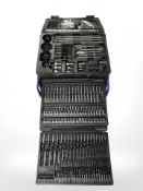 A Nutool plastic toolbox and contents.