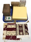 A Lebanon table box, two Anglo-Indian mother of pearl inlaid boxes, Givenchy Organza box,