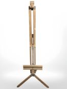 A Rowney adjustable easel, height 192 cm.