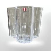 An Alvar Aalto Savoy glass vase labelled Iitala, height 9.