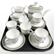 A twenty one piece Royal Doulton Rondelay tea set.