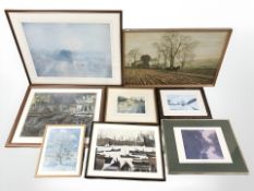 A group of contemporary prints including L. S.