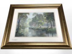 H. F. Darking : The River Bend, colour chalks, 22.5 cm x 32.5 cm.