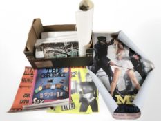 A quantity of reproduction posters, including The Clash, James Bond in 'You Only Live Twice', etc.