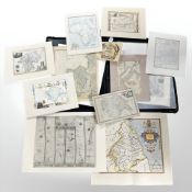 A folio containing an interesting collection of late 17th century and later unframed engraved and