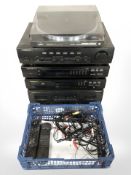 A Marantz four piece hi/fi separates system and a Technics SL/3 turn table