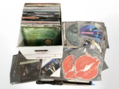 A quantity of vinyl LP records, including Rush, Simple Minds, Elvis Presley, The Shadows,