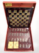 A Greek die cast metal chess set.