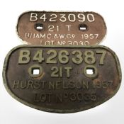 Two cast iron railway plaques.