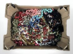 A large quantity of modern costume bead necklaces and other jewellery.