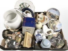 Assorted collectors plates, Bell's whisky decanter, Lilliput Lane model of St.