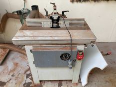 An Axminster four speed spindle moulder, model WS1000TA, 230v,